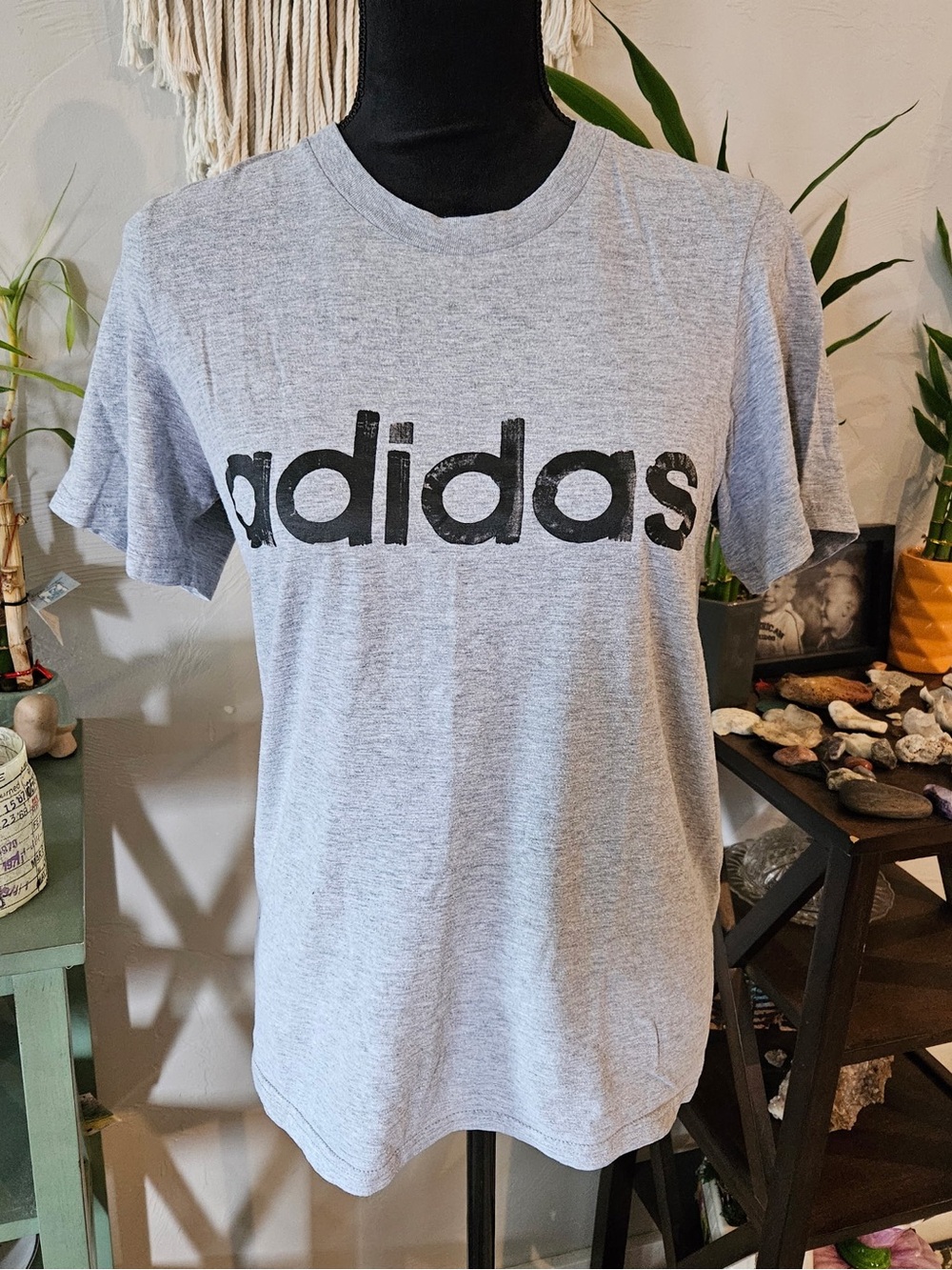 adidas Heather Gray Logo Tee